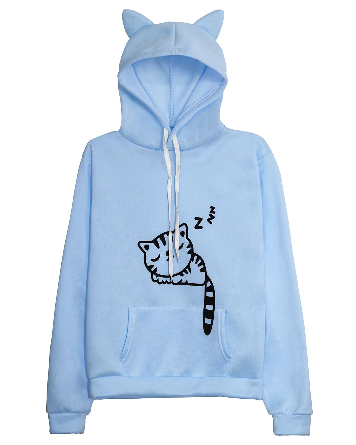 Lziizl Cat Hoodie Sweatshirt for Women Teen Girls Cute Cat Ear Pullover